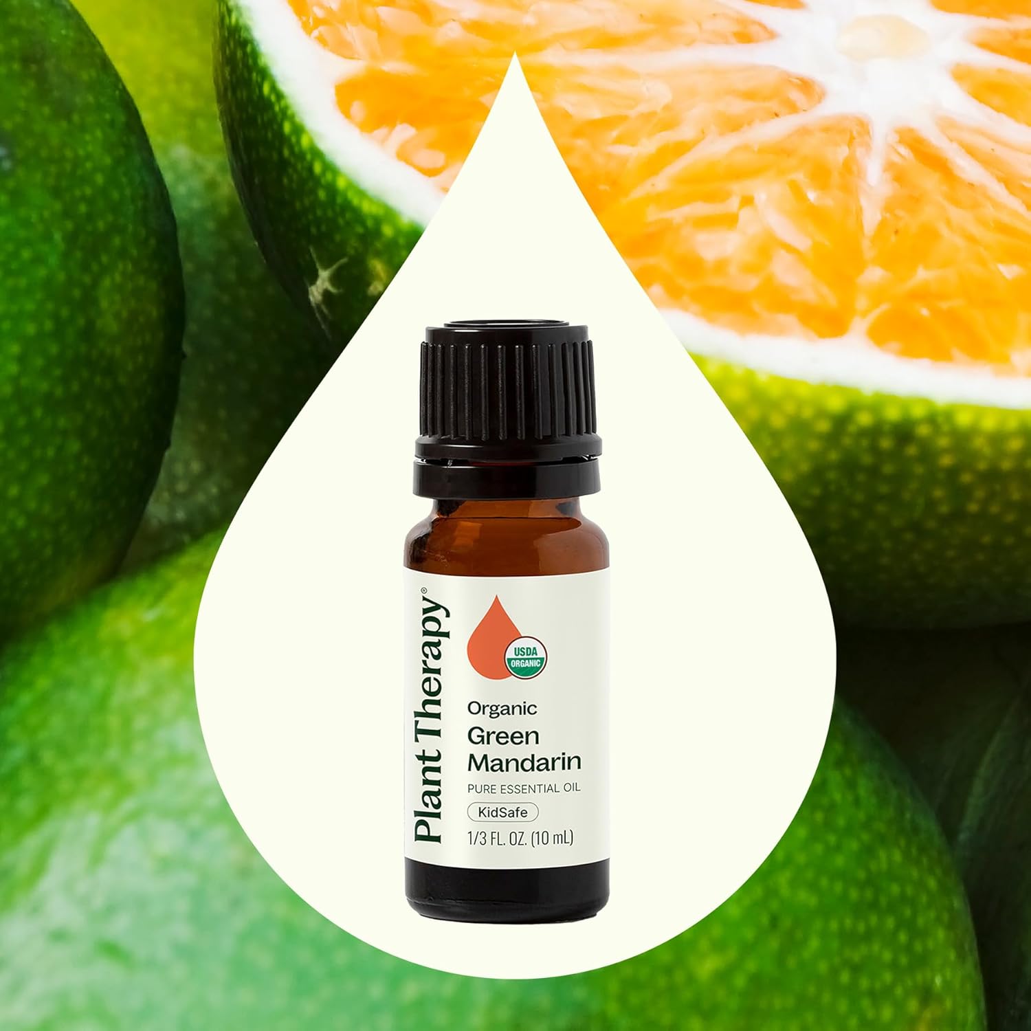 Plant Therapy Organic Green Mandarin Essential Oil 10 mL (1/3 oz) 100% Pure, Undiluted, USDA Certified Organic, Aromatherapy for Stress Relief, Natural Skin Care