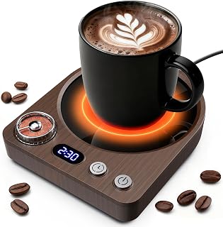 MQFORU Retro Coffee Mug Warmer, 36W Fast Heating with 9 Temp Settings & 0.5-9H Timer, Auto Shut-Off & Memory Function, Smart Desk Warmer for Coffee, Tea, Milk, Candle - Ideal Gift Accessories