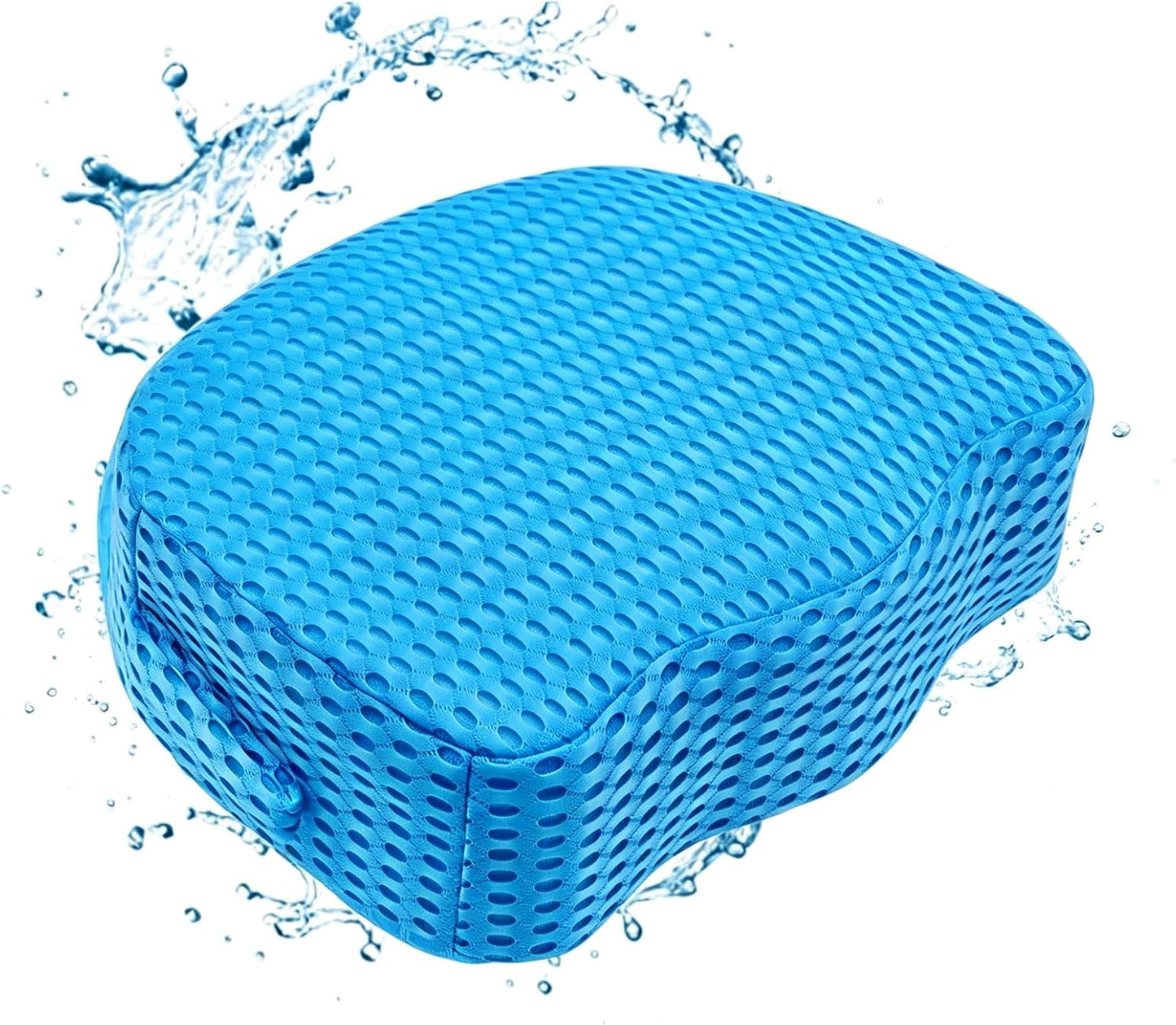 Hot Tub Booster Seat for Adults, 5" Extra Thick Weighted Spa Cushion with 4+ lbs Core, No Floating Quick Sink Design, 3D Air Mesh, Non-Slip Seat Riser for Jacuzzi & Bathtub (Blue)