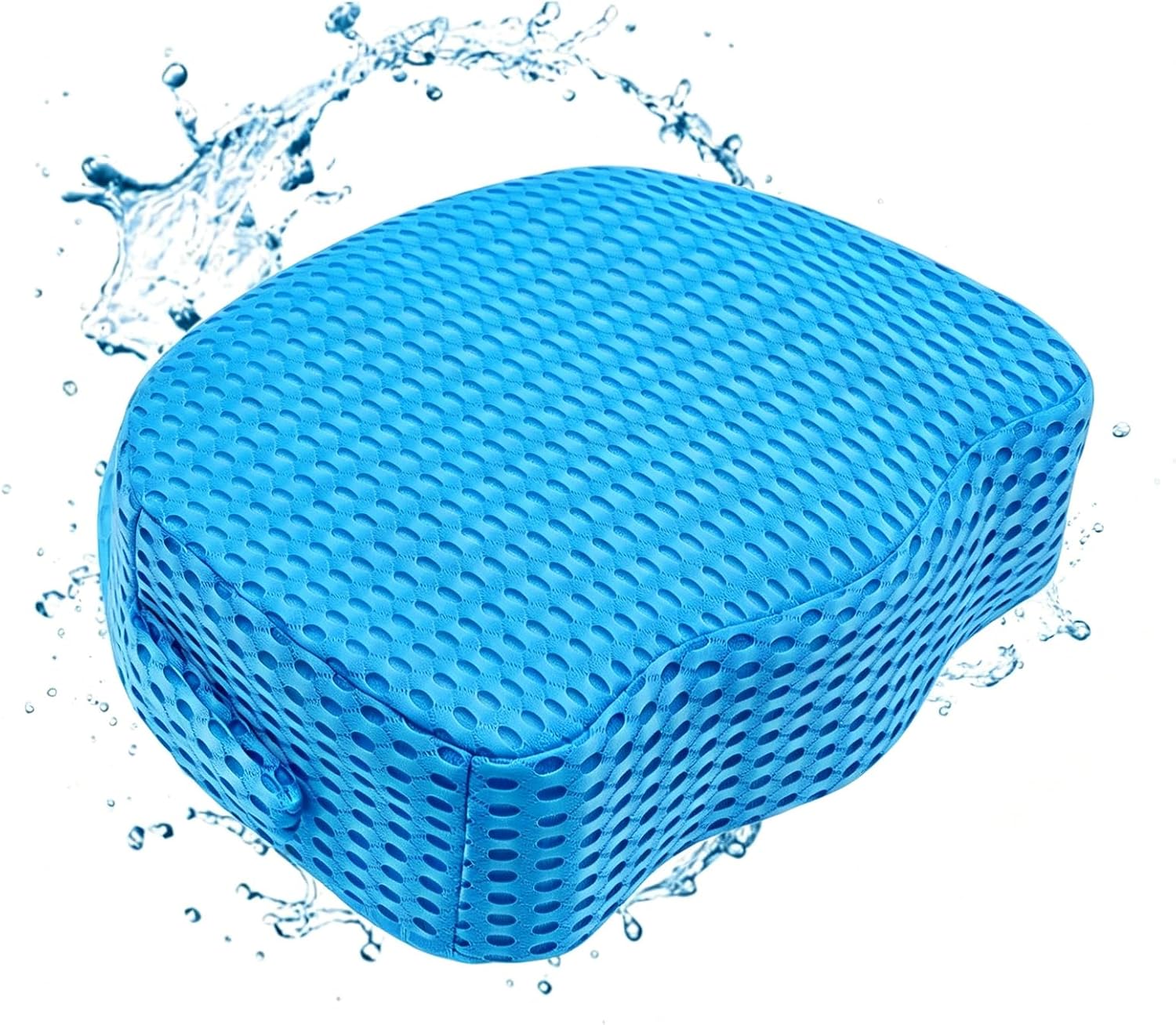 Hot Tub Booster Seat for Adults, 5" Extra Thick Weighted Spa Cushion with 4+ lbs Core, No Floating Quick Sink Design, 3D Air Mesh, Non-Slip Seat Riser for Jacuzzi & Bathtub (Blue)