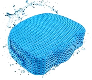 Hot Tub Booster Seat for Adults, 5" Extra Thick Weighted Spa Cushion with 4+ lbs Core, No Floating Quick Sink Design, 3D Air Mesh, Non-Slip Seat Riser for Jacuzzi & Bathtub (Blue)