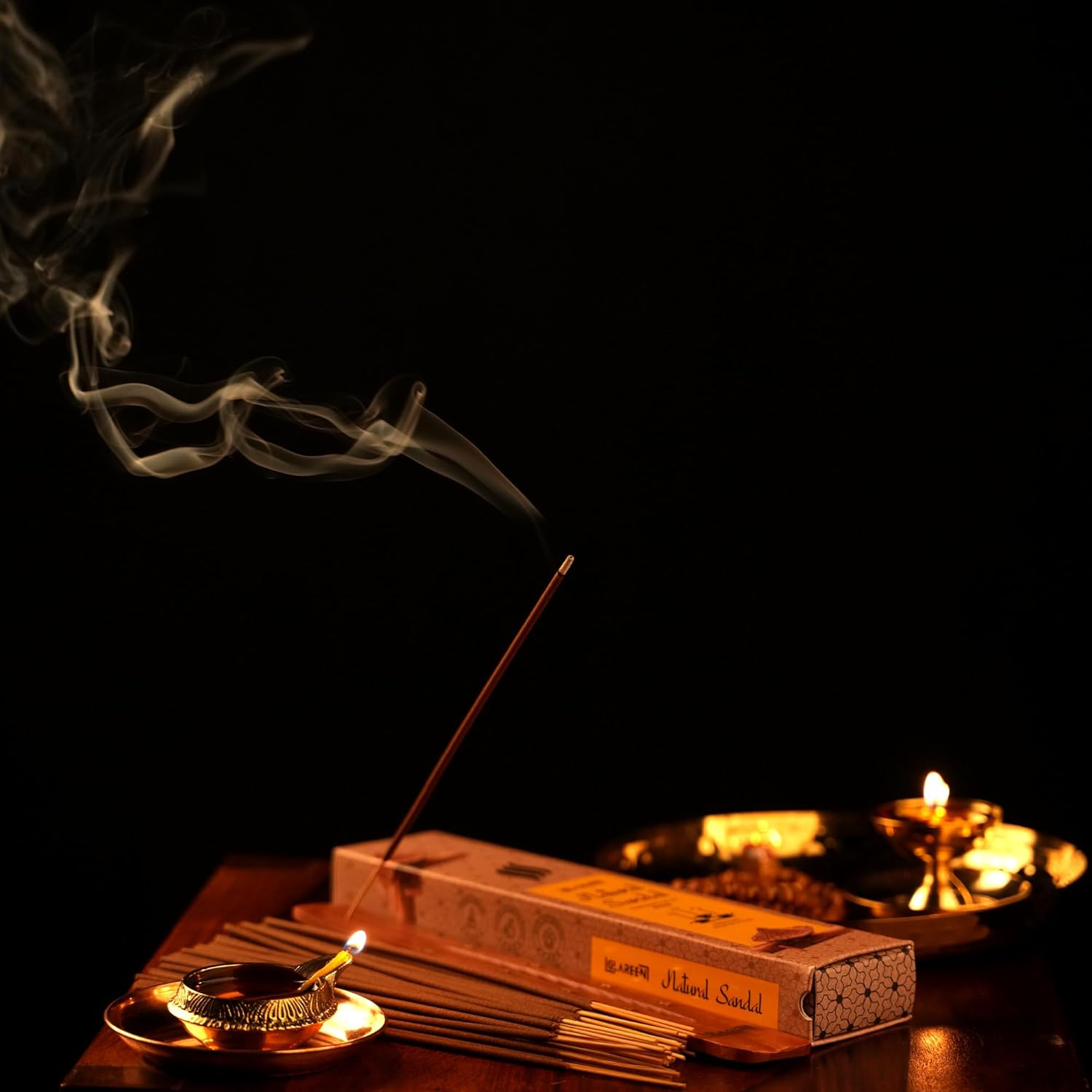 Natural Sandal Harmony: Pure Sandalwood Agarbatti Incense Sticks (Pack of 50) | Embrace Tranquility with Every Scented Breath