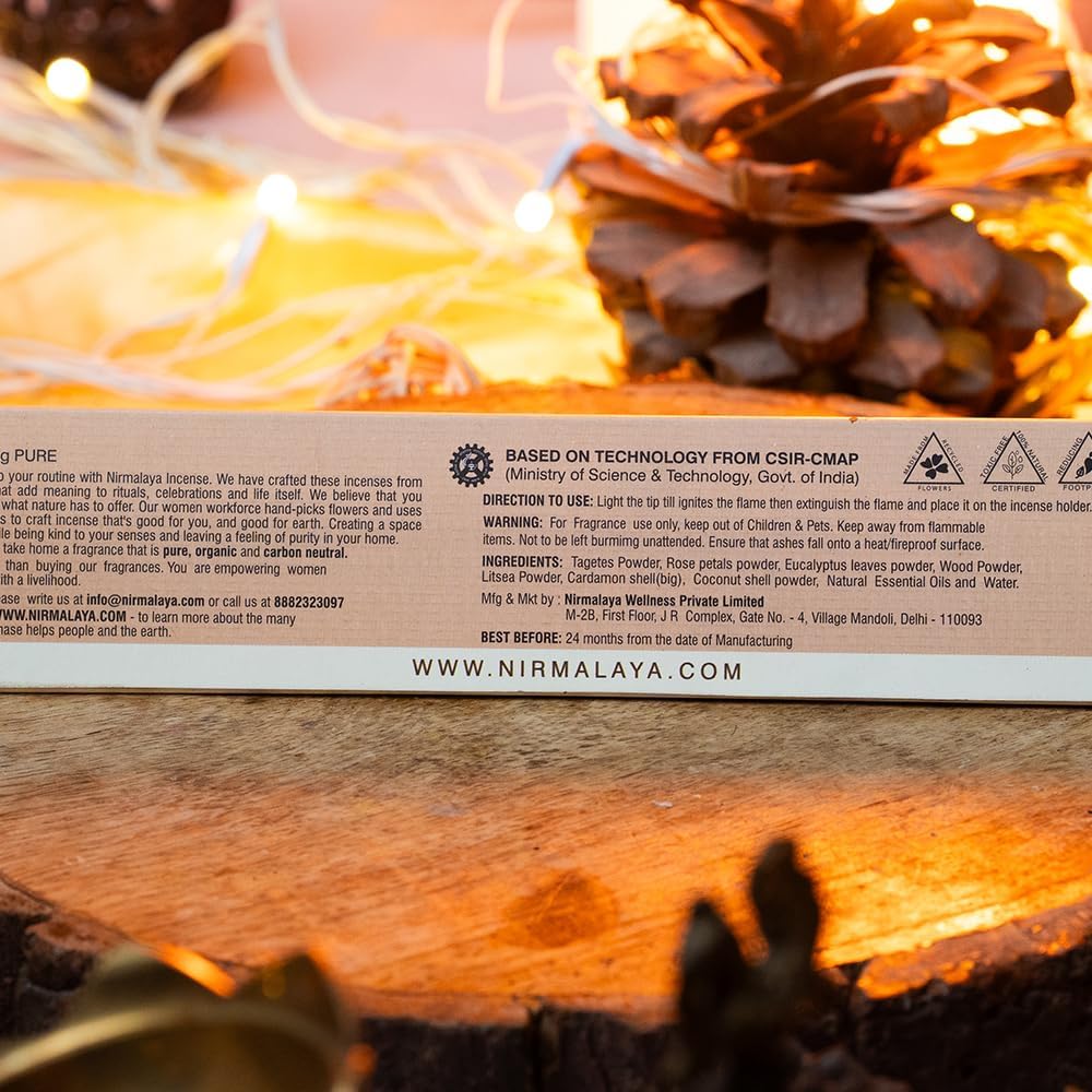 Nirmalaya Premium Patchouli Incense Sticks (40 Sticks, 100g) | Natural & Charcoal Free Agarbatti | Long Lasting Earthy Fragrance | for Home, Office, Yoga, Meditation & Aromatherapy