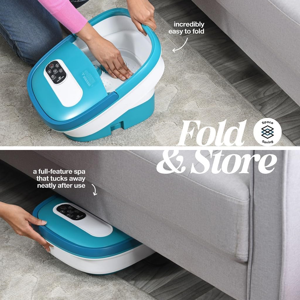 Medical king Foot Spa with Heat and Massage Electric Rotary Includes A Remote Control, A Pumice Stone, Bubbles - Motorized Shiatsu Massage Balls