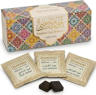 Oud Bakhoor Variety Box by Dukhni | Assorted Box | 30 Pieces Bakhor | Refill Kit | Arabic Bakhoor Incense | Islamic Gifts, Eid & Ramadan Gifts for Men and Women | Luxurious, Long Lasting