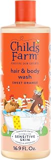 Childs Farm, Kids Hair & Body Wash for Dry, Sensitive Skin, Organic Sweet Orange, Gently Cleanses, Vegan, Cruelty-Free, 16.9 fl oz