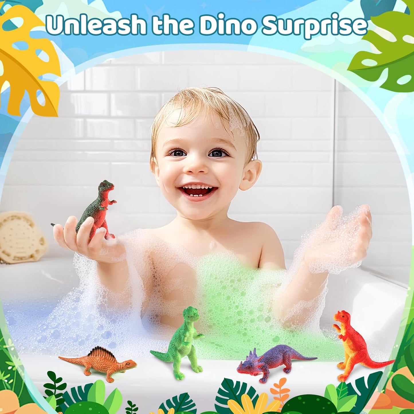 Bath Bombs for Kids with Surprise Dinosaur Toys Inside, XXXL Dinosaur Bath Bombs Gift, Birthday Gifts for Kids, Dino Eggs Filled Bath Toys for Boys 3 4 5 6 7