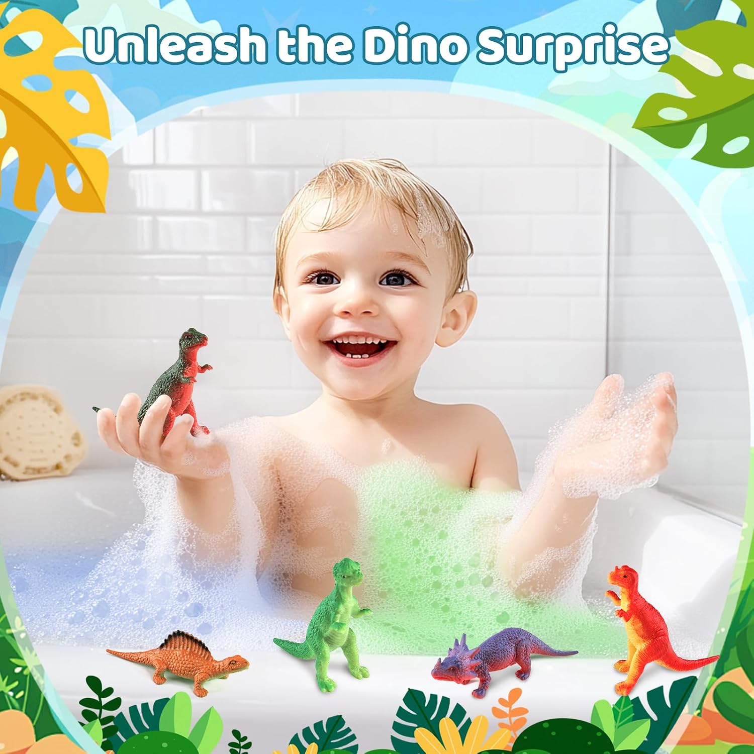 Bath Bombs for Kids with Surprise Dinosaur Toys Inside, XXXL Dinosaur Bath Bombs Gift, Birthday Gifts for Kids, Dino Eggs Filled Bath Toys for Boys 3 4 5 6 7