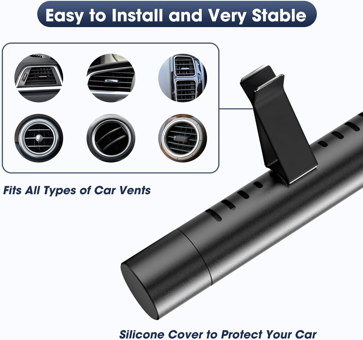 Car Air Freshener, RoyAroma Car Diffuser Vent Clips Set with 10 Bags Different Scents Essential Oil Stick (2 Sticks Each) and 8 Unscented Refill Sticks for Women Men Automotive Fragrance Decoration