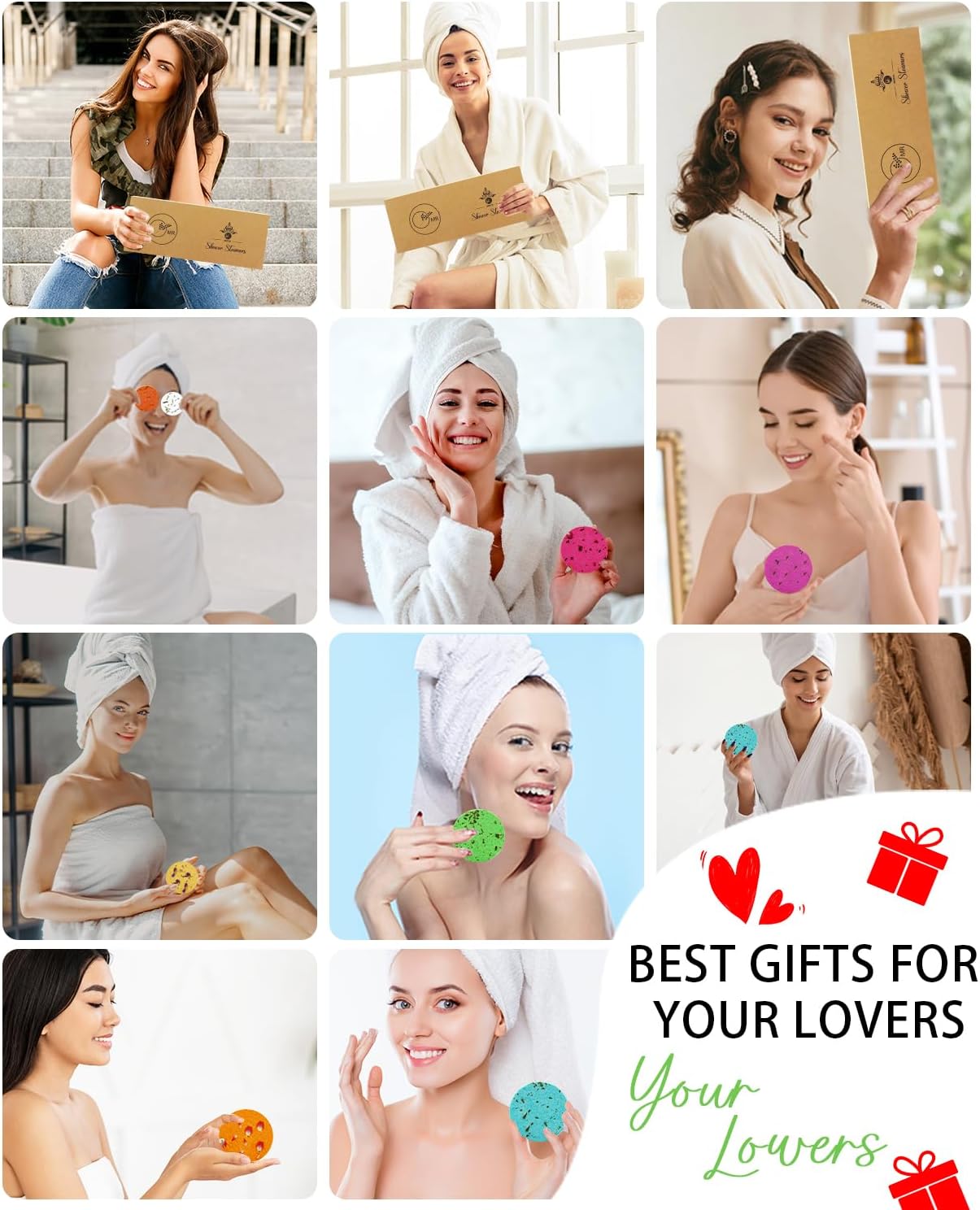 Shower Steamers Aromatherapy - 8 Pack Organic Shower Bombs with Shower Steamer Tray/Holder, Self Care Natural Essential Oil, Stress Relief Shower Bombs, Fathers Spa Gifts for Men, Dad, Husband