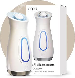 PMD SilkSteam Pro - Spa-Grade Facial Steamer with SilkSteam Technology - Rapid Start-Up - Adjustable, Directional Nozzle - Essential Oil Filters - Dewy, Hydrated Glow
