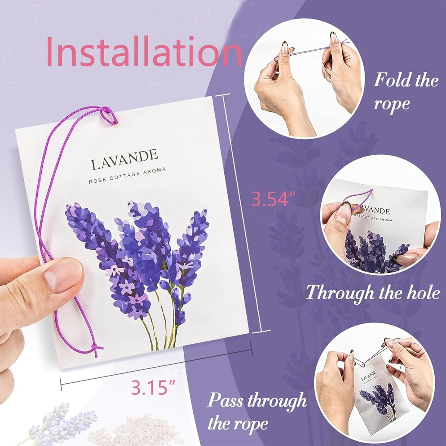 Jasmine Sachets, Fresh Scents Sachet Packets, Hanging Scent, Lavender Bags for Drawers and Closets, Closet Decor, Prayer Closet Essentials, Sachets Bags Drawer Deodorizers Home Fragrance, 6 Packs