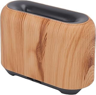 VBESTLIFE 3D Flame Diffuser for Essential Oils, 150ml Ultrasonic Diffusers with Cool Mist, Small Humidifier for Home, Office, Bedroom (Light Wood Grain)