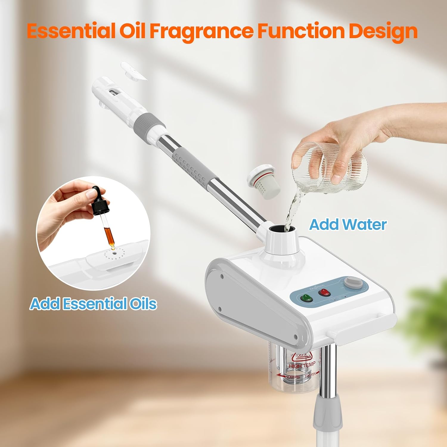 Professional Nano Ionic Facial Steamer with Ozone – 700ml Large Capacity Stand Facial Steamer for Deep Pore Cleansing, Hydration and 60 Min Timer for Salon, and Home Skin Care Use
