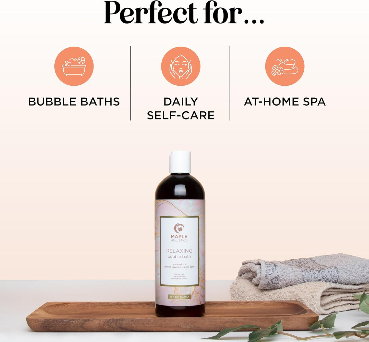 Luxurious Lavender Bubble Bath for Women - Sulfate Free Lavender Vanilla Bath Bubbles for Women Relaxing Bath Foam with Chamomile Calendula and Sage - Aromatherapy Bubble Bath Foaming Bath Oil for tub