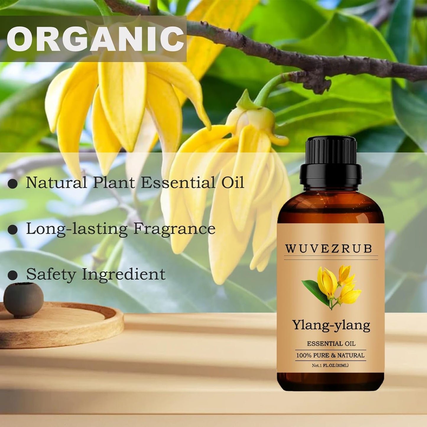 Ylang-Ylang Essential Oils, 30ML Pure and Natural Essential Oil for Aromatherapy Diffuser - Ylang-Ylang /1 Fl Oz