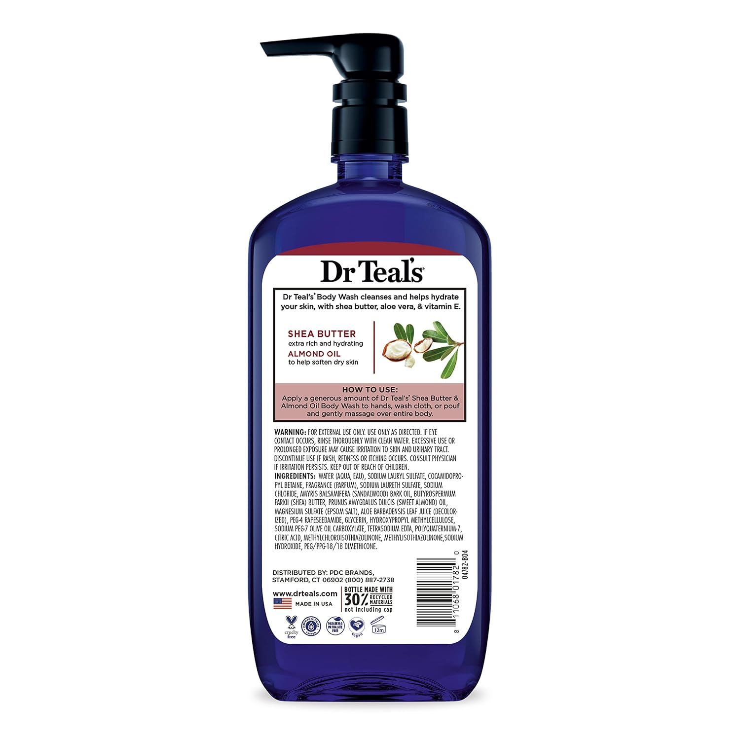 Dr Teal's Body Wash with Pure Epsom Salt, with Shea Butter & Almond Oil, 24 fl oz (Pack of 4)