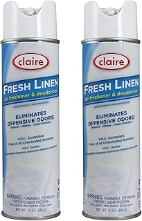 Claire Fresh Linen Air Freshener and Deodorizer; 10 Oz. Net Wt. (2 Pack)
