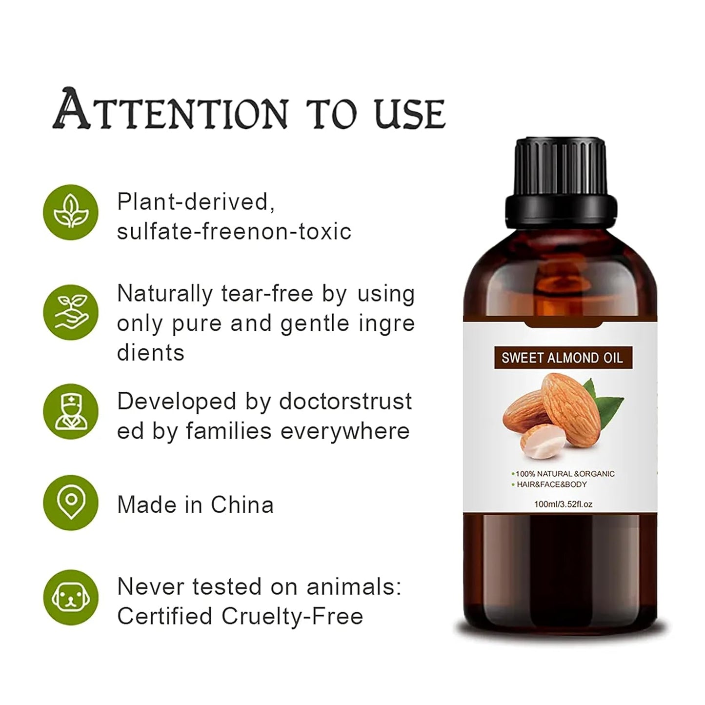 Apricot Kernel Oil for Hair Growth,Apricot Seed 100% Pure Natural Premium Organic,Cold-Pressed,Moisturizing,Sweet Almond Oil for Skin,Dry Damaged Hair Growth Essential Oil