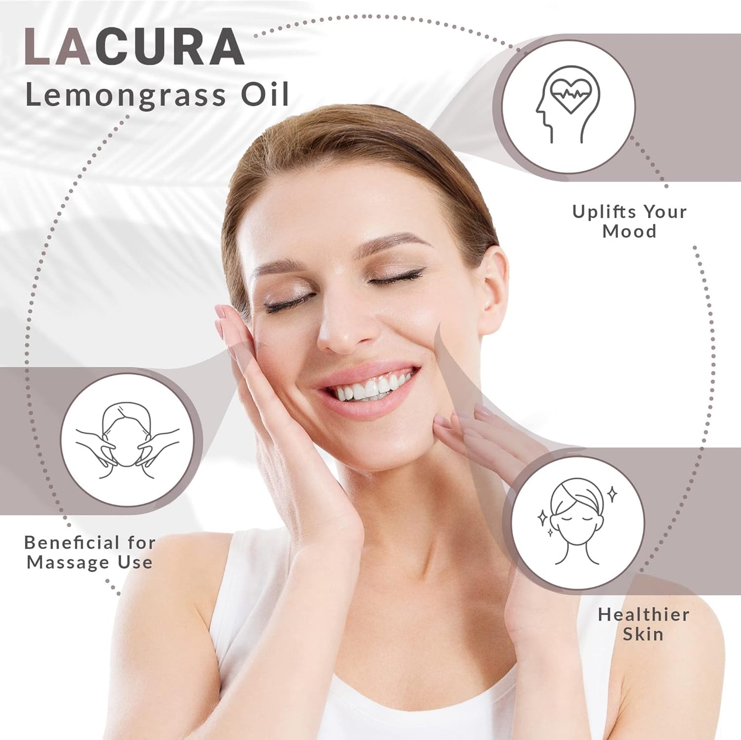 Lacura Pure Lemongrass Essential Oil for Diffuser & Skin Care - Natural Aromatherapy Oil for Massage, Cleansing & Stress Relief - Undiluted Plant Extract for Home & Body Wellness - 15mL