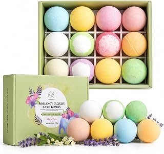 Bath Bomb Gift Set for Women & Men – 12 Pack Lavender & Eucalyptus Aromatherapy Spa Fizzies with Essential Oils & Shea Butter, Relaxing Self Care Gifts, Wellness Spa Gifts