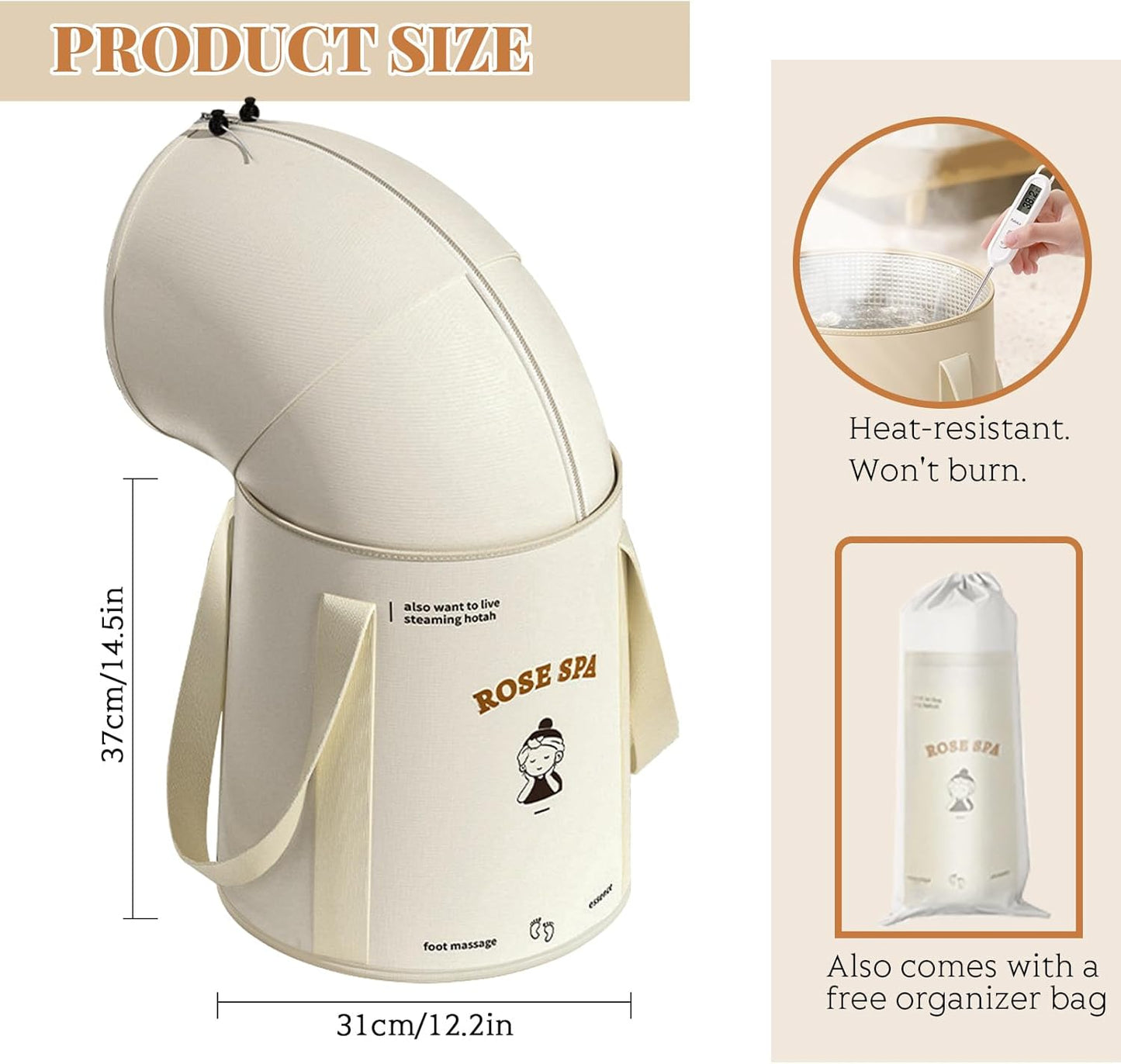 20L Collapsible Bucket Foot Bath Basin, Portable Foot Bath Tub with Lid, Multifunctional Foldable Foot Soak Bucket with Handles, Long Lasting Insulation