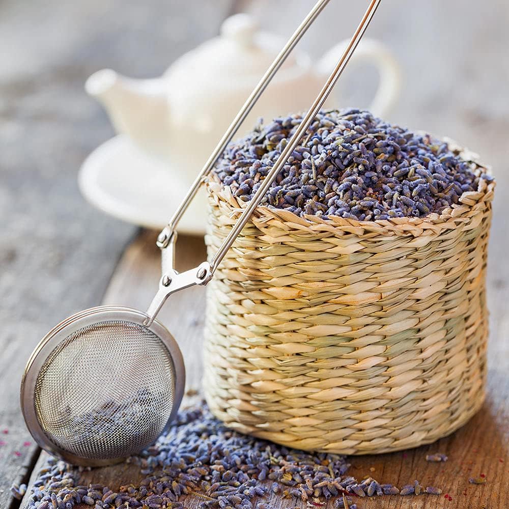 Lavande Sur Terre 4 Cups Lavender in Small Glass Bottle, Highland Dried Lavender Flower Buds, LV-G-2