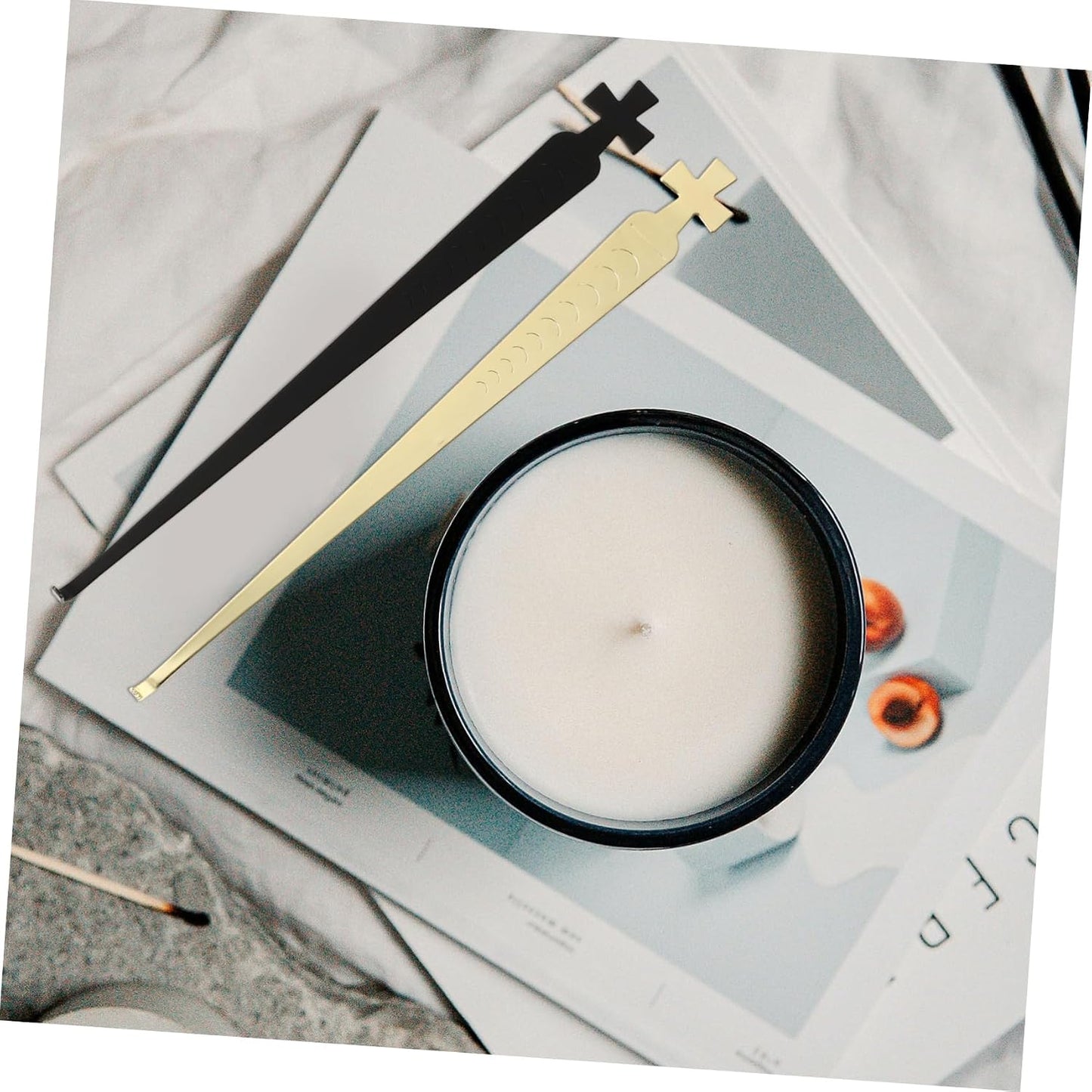 Cabilock Set of 2 Candle Wick Trimming Hooks Aroma Candle Extinguisher Tool Metal Wick Dippers for Easy Extinguishing