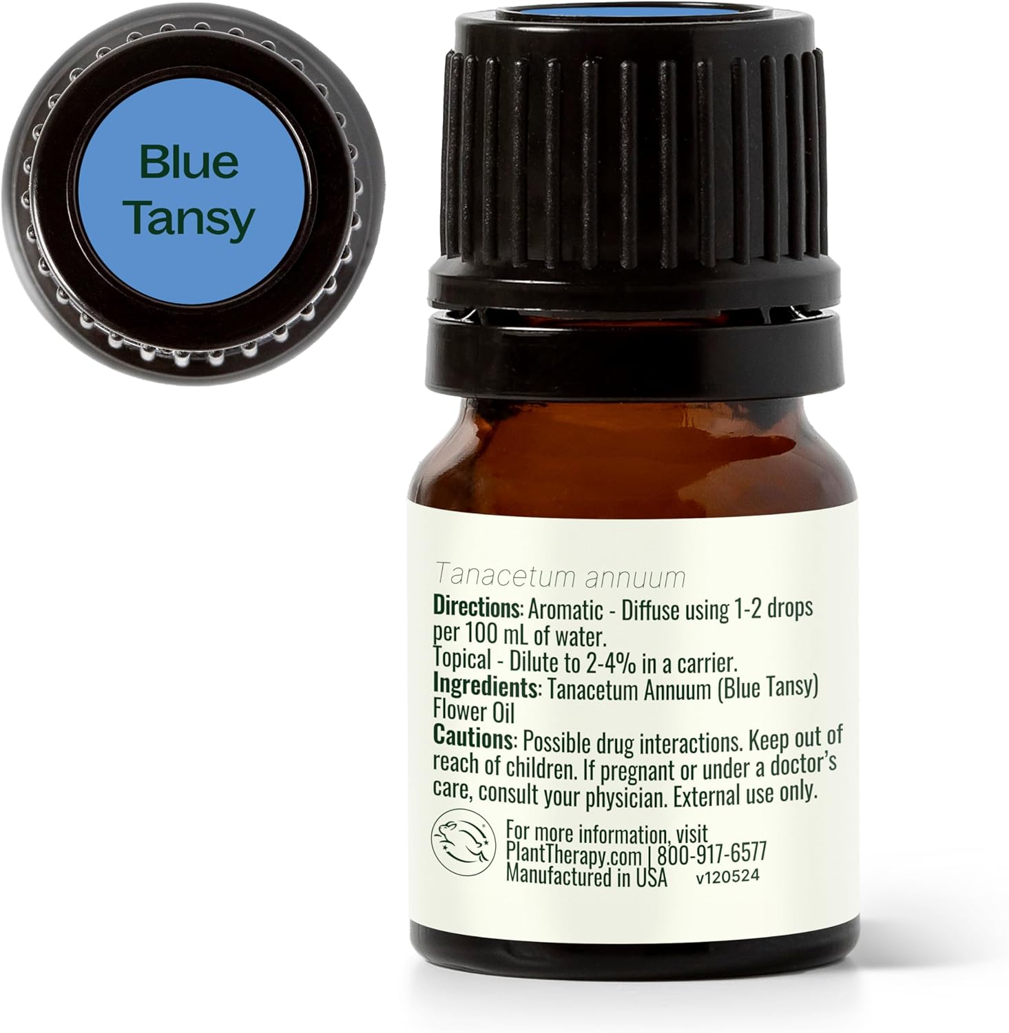 Plant Therapy Blue Tansy Essential Oil, 2.5 mL (1/12 oz), 100% Pure and Undiluted, Natural Aromatherapy for Diffuser or DIY Skincare