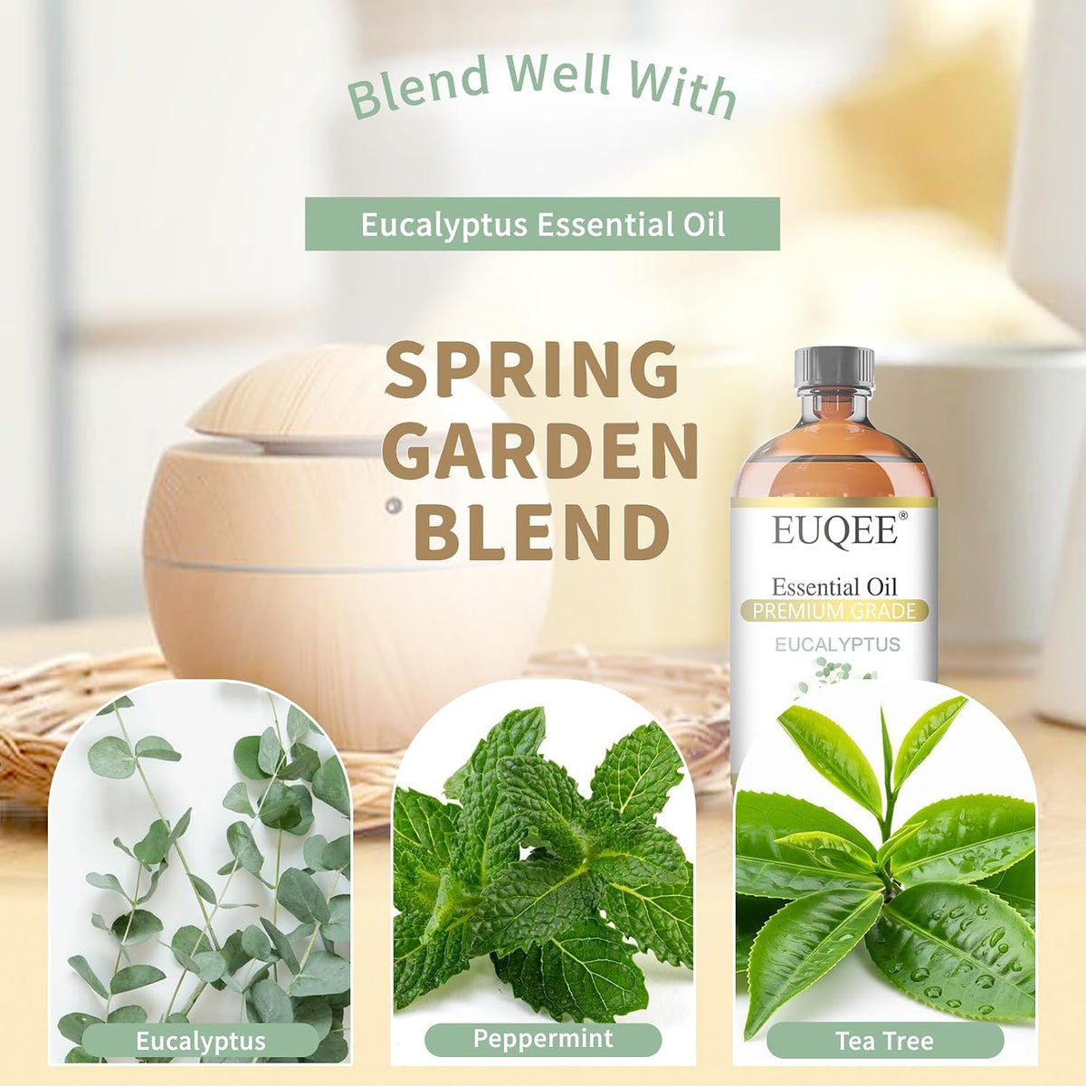 EUQEE Eucalyptus Essential Oil for Spray 118ml/4Fl.Oz