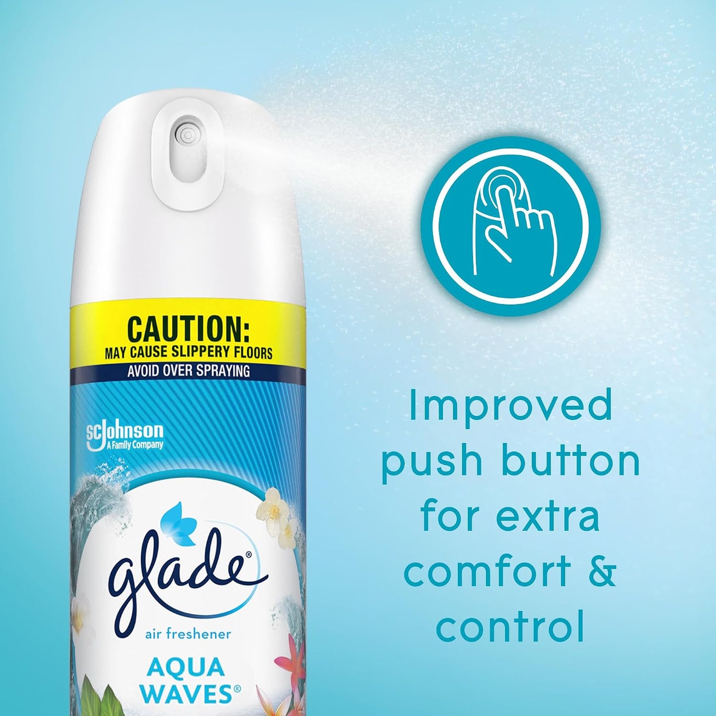 Glade Air Freshener Odor Fighting Room Spray, Aqua Waves, 8.3 oz, 2 Count