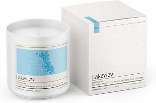 Vicinity Lakeview, Hand-Poured Soy Candle | Rainwater, Jasmine & Citrus | 9 oz, 45-50 Hour Burn | Gift Ready | Woman-Owned