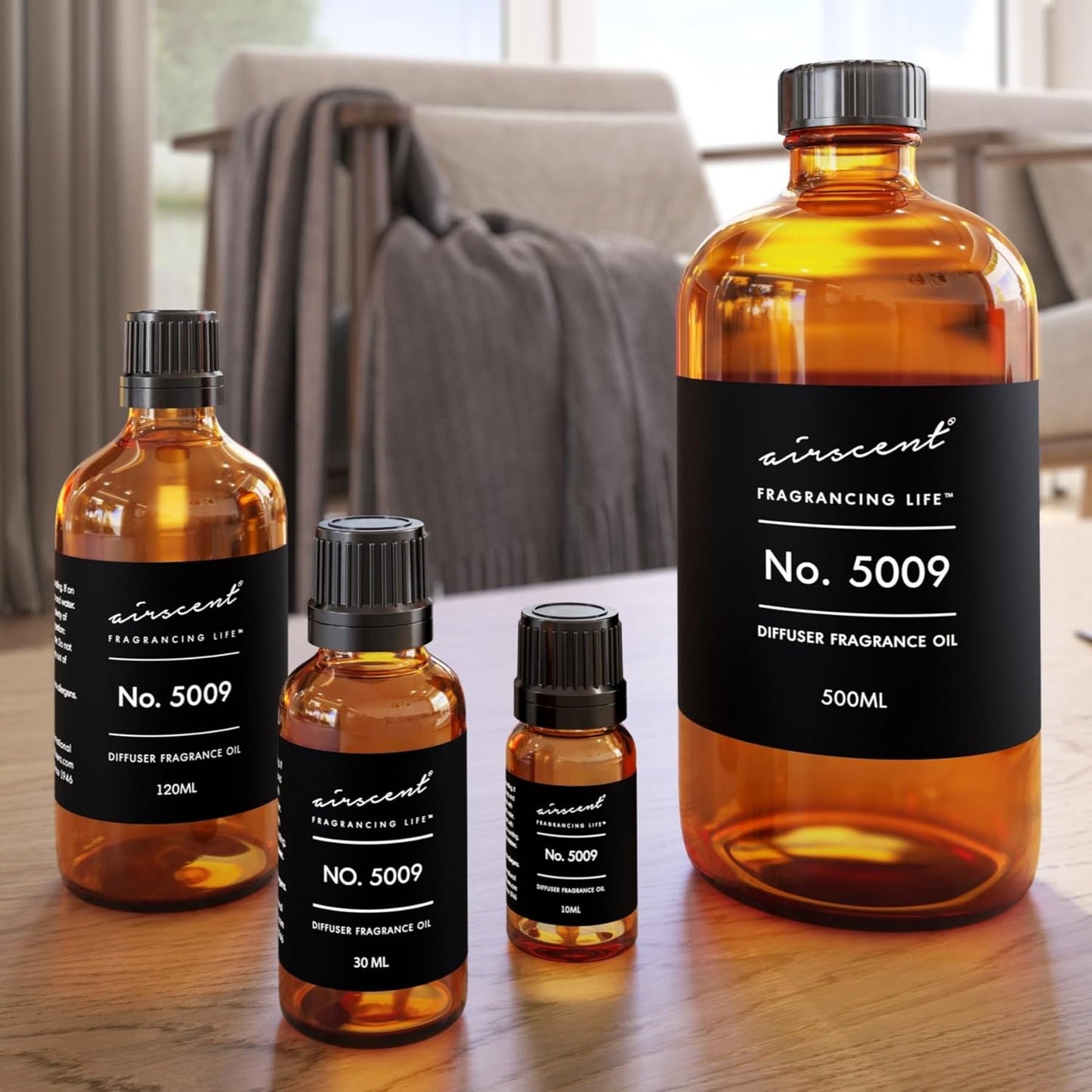 AirScent Savage-Inspired Diffuser Oil - No. 5009 Perfume Dupe - Fragrance Oil Blend for Ultrasonic and Waterless Diffusers and Crafting - 10 ml, 0.34 fl oz Glass Bottle with Dropper