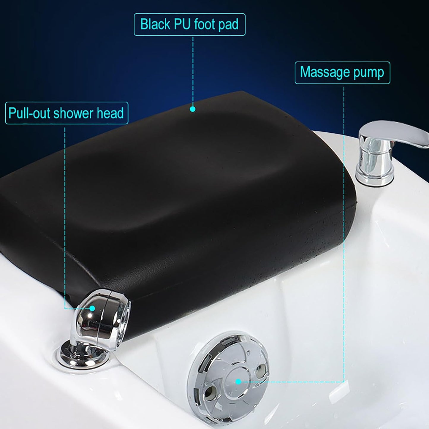 Relaxing Foot Spa Massager with Heat and Bubbles,Acrylic Pedicure Bath with Massaging Tools for Home Salon