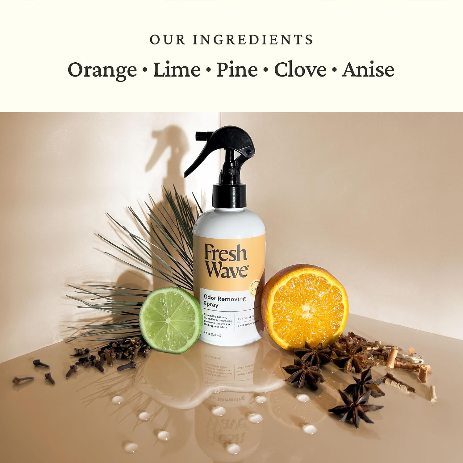 Fresh Wave Orange Scent Odor Removing Spray, 8 fl. oz. | Pack of 2 | Odor Absorber for Home, Furniture, Fabrics & Trash | Safer Odor Relief