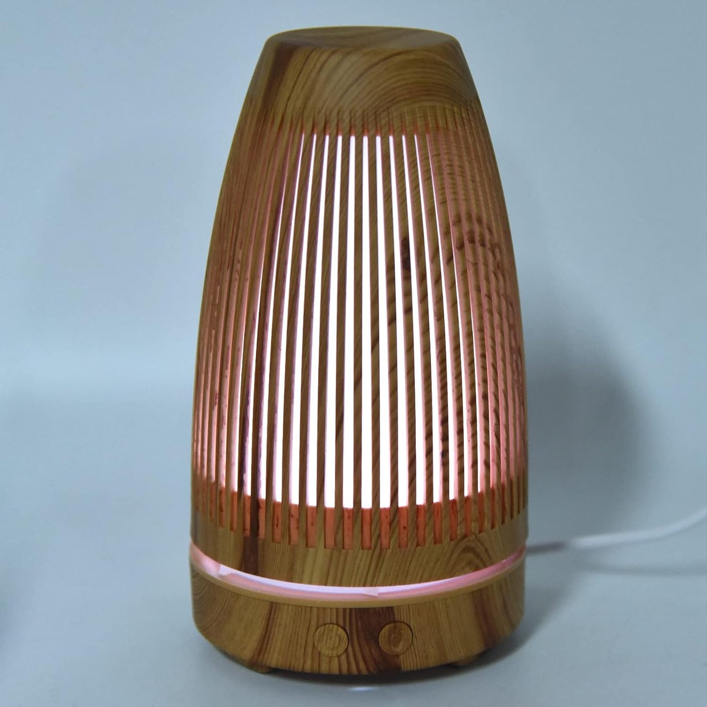 100-200ml Essential Oil Diffuser, Wood Grain Humidifier with 7 - Color Night Light, USB Powered Silent Mist Humidifier for Home Office Bedroom