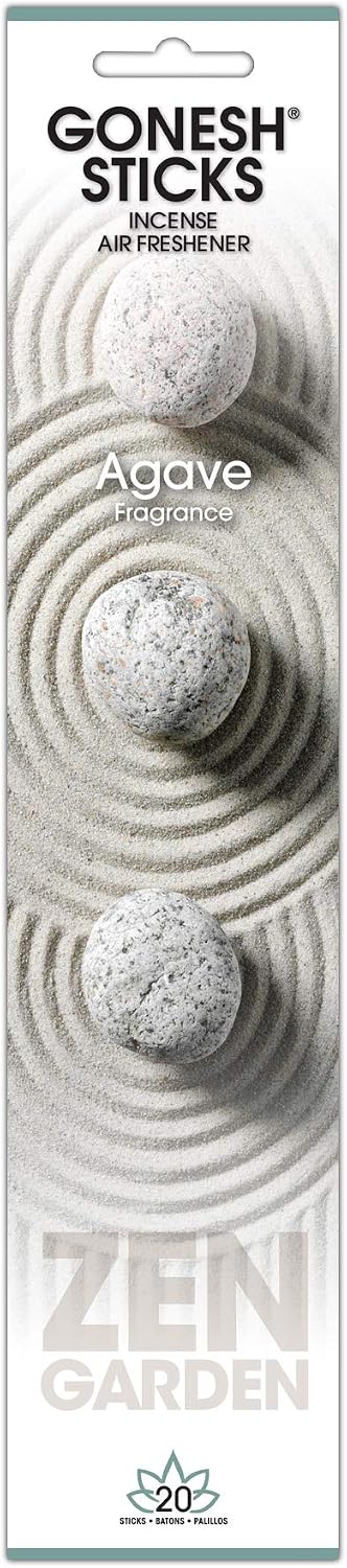 Gonesh Zen Garden Collection - Incense Sticks Variety Pack - Non-Toxic 10” Slow Burn Aromatic Sticks - Agave, Ocean, Cactus, Peppermint - 20 Sticks Each