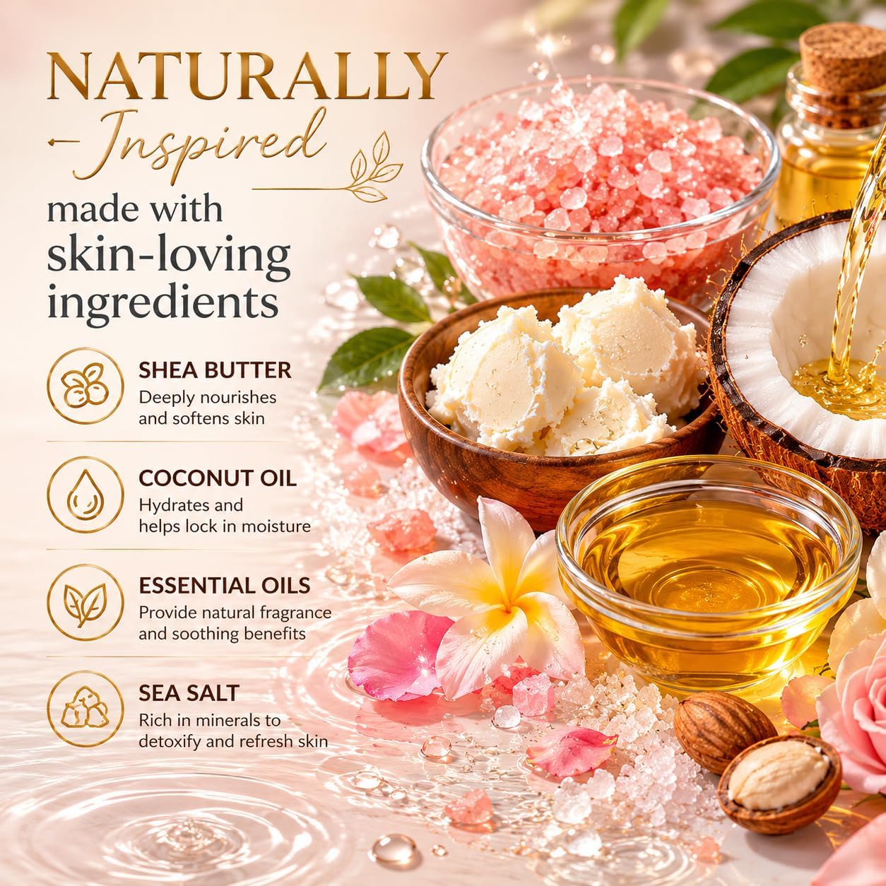 Crystal Luxe Bath Bomb Gift Set for Women, 6 Large Moisturizing Bath Bombs with Natural Oils, Luxury Home Spa Fizzies for Relaxation, Self Care, Birthday & Mothers Day Gifts