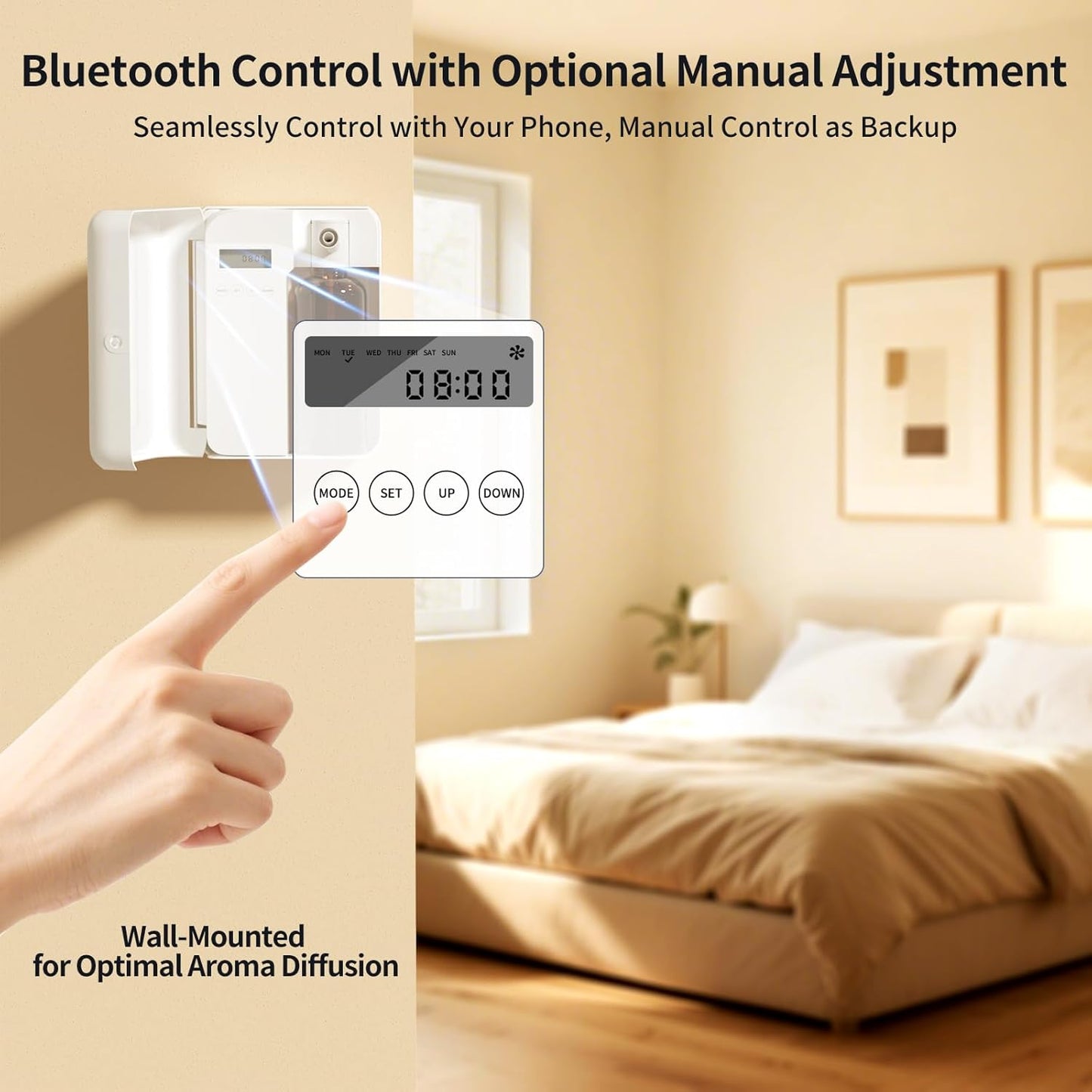 Waterless Scent Machine for Large Room, Bluetooth Cold Air Diffuser for Home & Commercial Use, Up to 2500 Sq.Ft, 500ML Capacity, Includes 160ML Essential Oil.