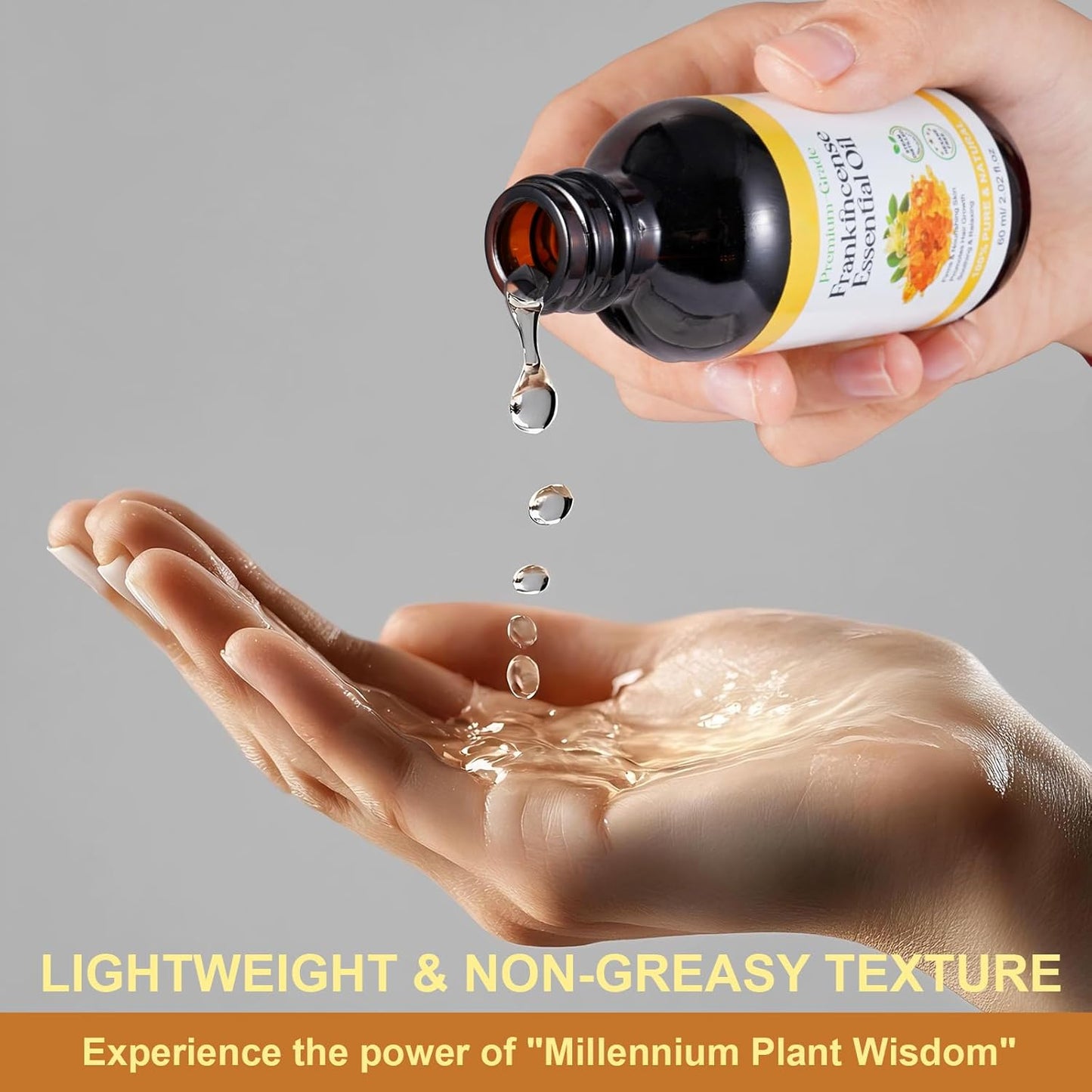 Frankincense Essential Oil 2.02 Fl oz - 100% Pure & Natural Premium Frankincense Oil for Face, Skin Care, Hair, Body Massage, Diffusers, Aromatherapy, Meditation, Moisturize, Tighten Skin