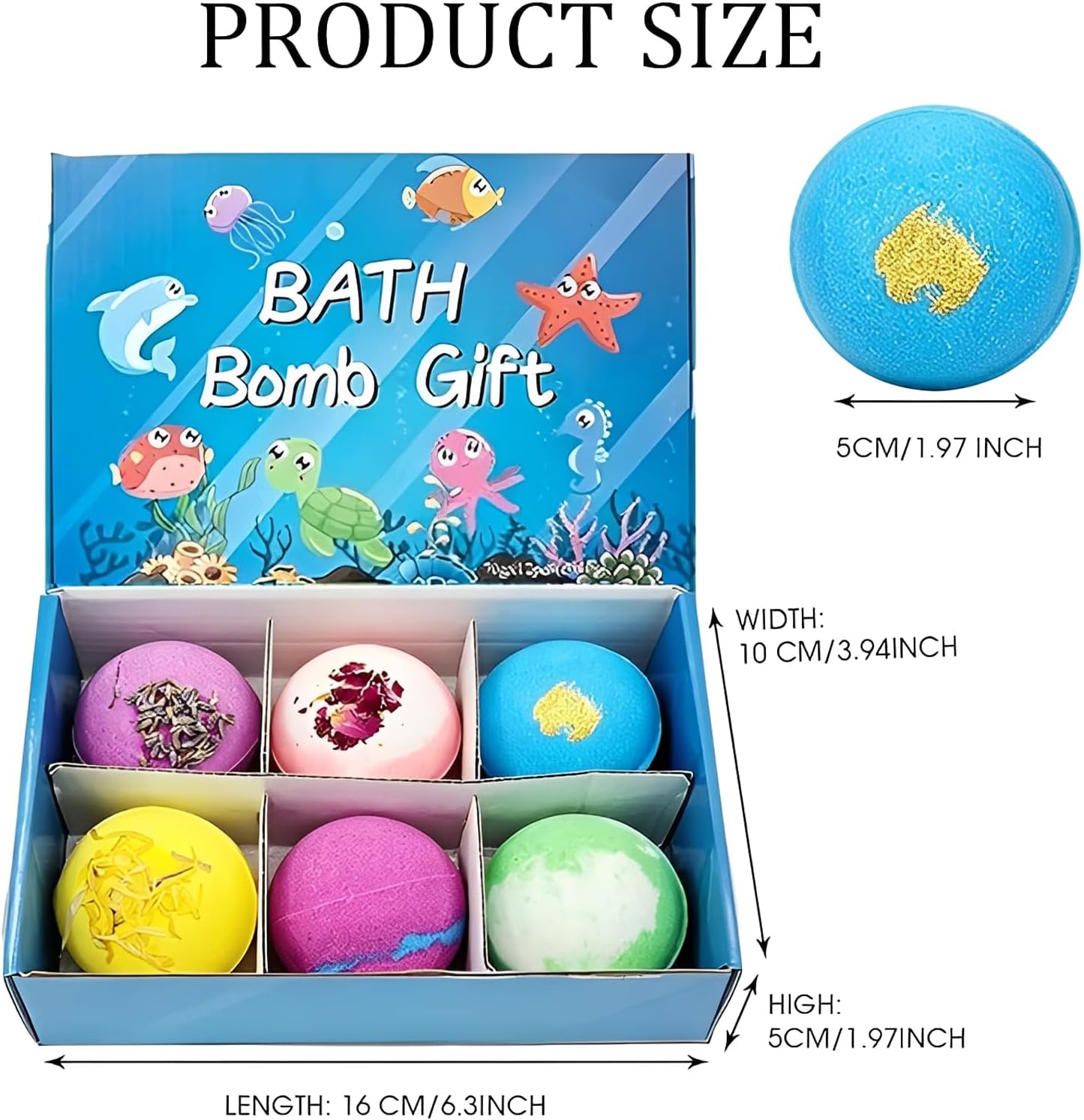 Bath Bombs for Kids with Toys Inside, 12 PCS Kids Bath Bombs with Ocean Theme Surprise Inside, Natrual and Organic Bubble Fun Scented Bath Fizzies Gift Set for Boys & Girls (sea)