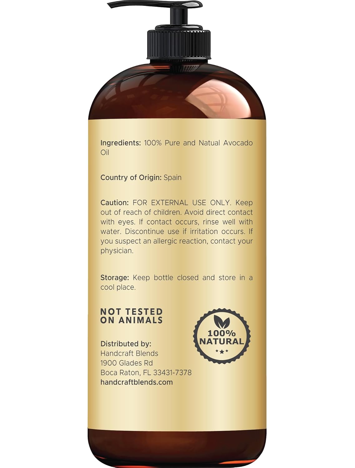 Handcraft Blends Deep Hydration Set: Avocado Oil and Fractionated Coconut Oil – (2 x 16 Fl Oz) – 100% Pure & Natural – Premium Carrier Oils for Dry Skin and Hair Masks