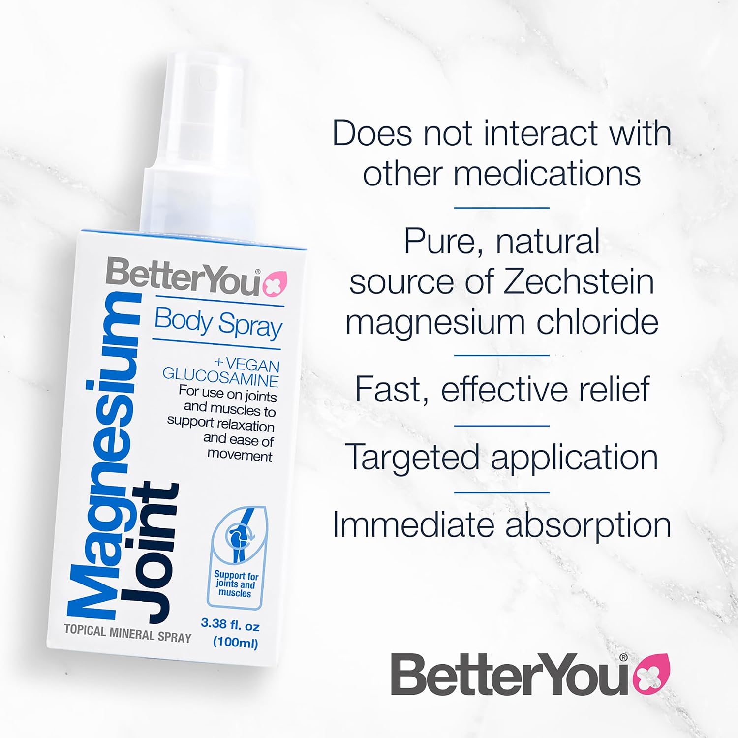 BetterYou Joint Bundle - Magnesium Mineral Bath Flakes and Joint Body Spray - Bath Salts and Essential Oils Spray Soothes Tired Muscles - 2 pc
