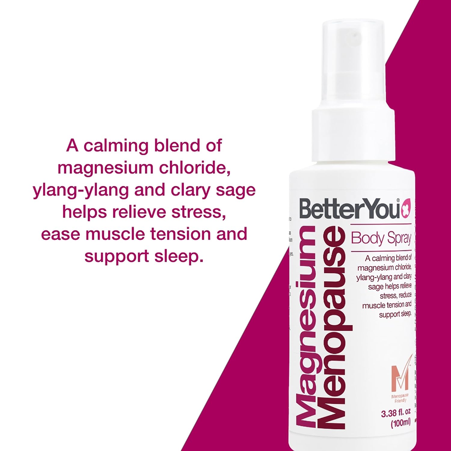 BetterYou Menopause Bundle - Magnesium Menopause Body Spray and Bath Flakes - Muscle and Rest Support - Bath Salt Ease Muscle Tension - 2 pc