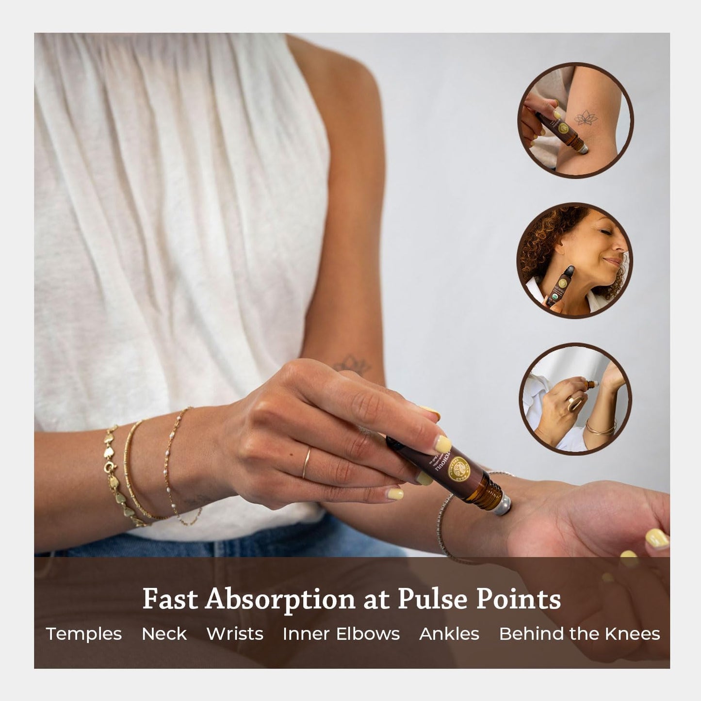 Silk Road Organic Patchouli Essential Oil Roll On, USDA Certified - Uplift Mood, Enhance Attraction, Ease Stress & Relax - 10 ml Aromatherapy Roller