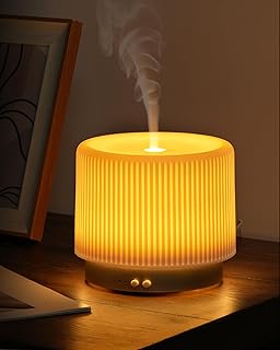 Essential Oil Diffuser - 280ml Ceramic Diffuser for Large Room & Commercial Use, 2.4MHz Aromatherapy Diffuser with Cool Mist Humidifier & Night Light, Ideal for Bedroom, Office, Yoga, Spa, Gifts