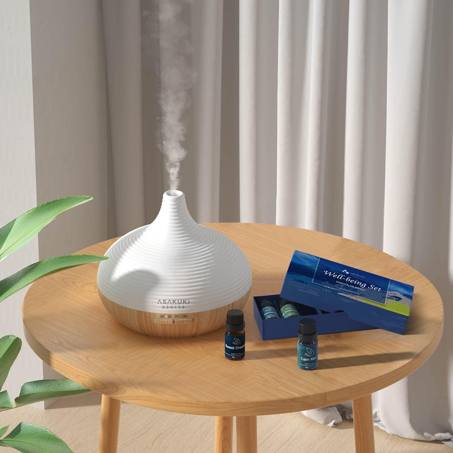 ASAKUKI Essential Oils, Essential Oil for Diffusers for Home, Well-Being Kit Gifts for Mom- Calm Mind, Sweet Dreams, Happy, Relax, Air Freshening, Immunity for Aromatherapy, Humidifiers, 6x10ml