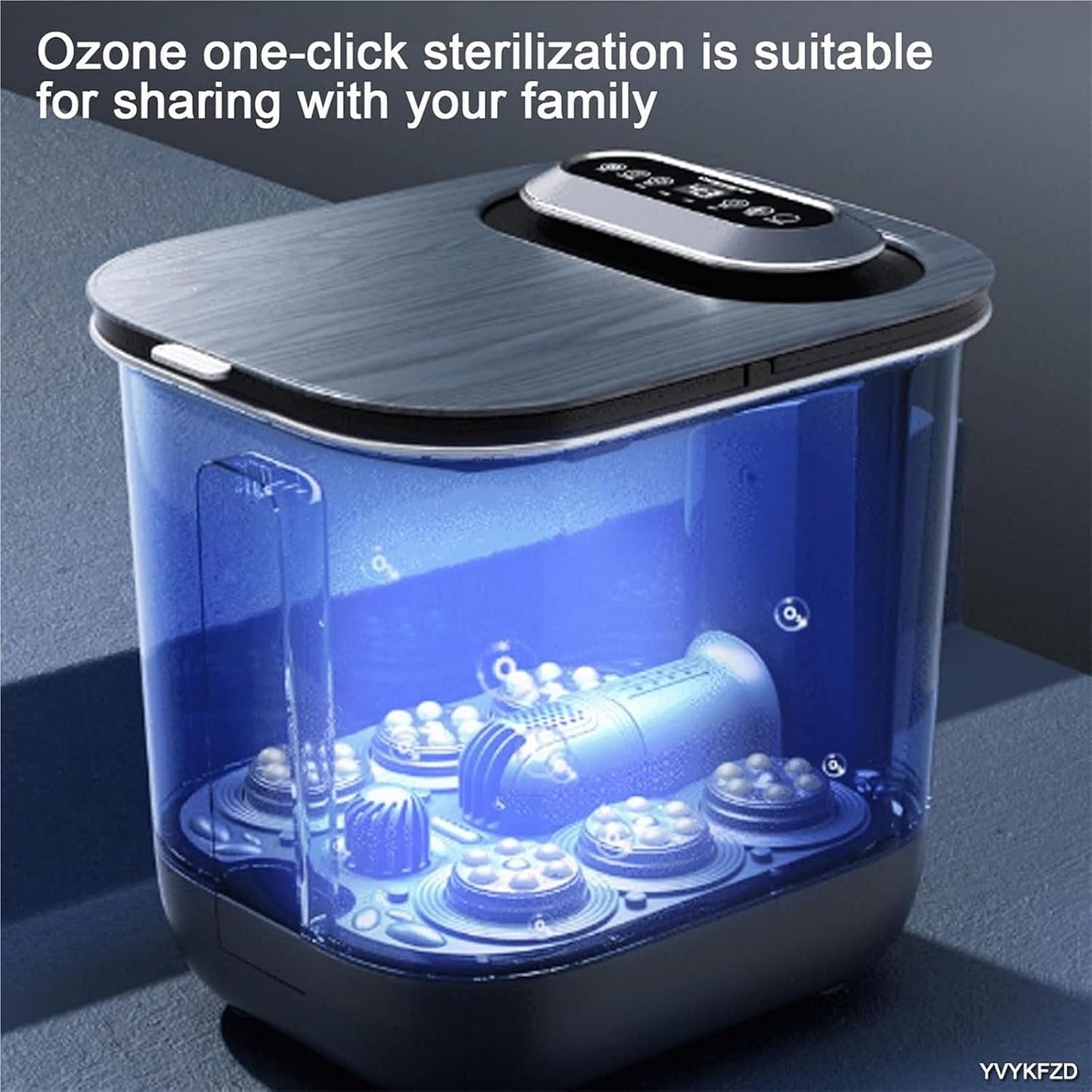 Foot Spa Bath Massager with Heat， Portable Foot Bath Basin Soak Tub with Handle Heat Temperature Control Bubbles