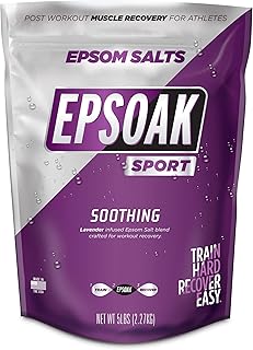 Epsoak Sport Epsom Salt 5 lb. USP Magnesium Sulfate with Lavender Scent Resealable Epsom Salt Bag, Made in The USA, Cruelty-Free Certified