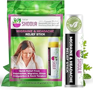 Shoola Relief Balm Touchless Stick Natural Headache & Migraine Relief, Herbal Ayurvedic Pain Relief Balm for Temples, Sinus, Neck & Body, No-Mess Roll-On Application 1 Pack